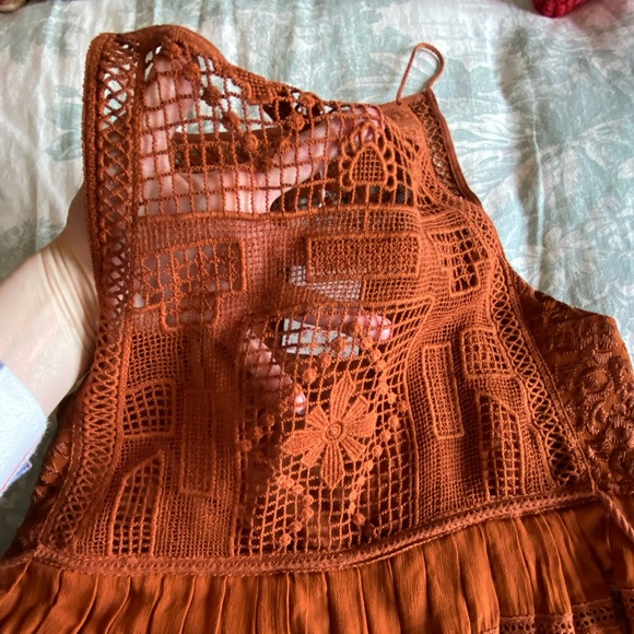 NWT Free People Emily Dress, Crochet, Cooper, Boho - Picture 11 of 12